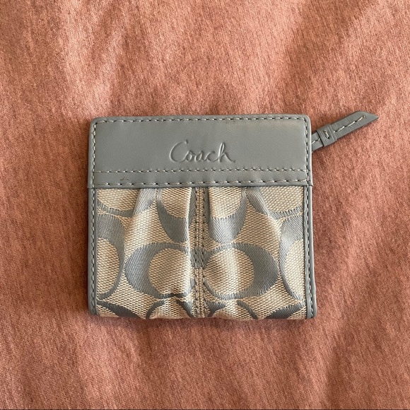 Coach Signature Small Wallet Opal/Blue - Picture 1 of 3